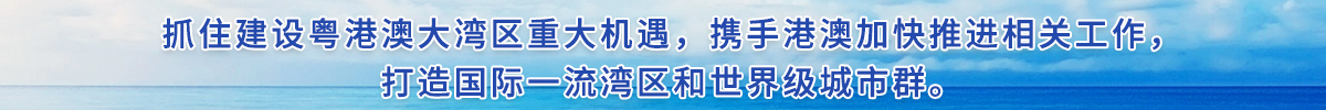 抓住建设粤港澳大湾区重大机遇，携手港澳加快推进相关工作， 打造国际一流湾区和世界级城市群。