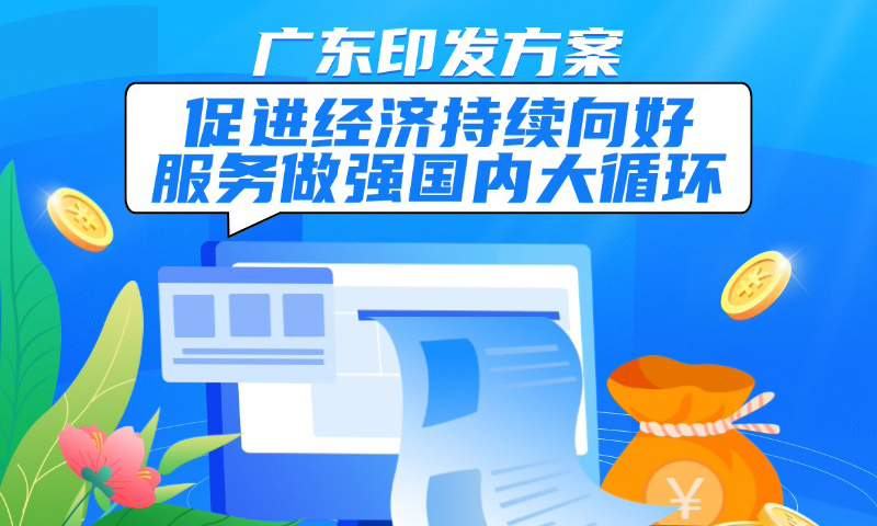 一图读懂广东省促进经济持续向好服务做强国内大循环工作方案